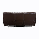 Homelegance Pecos Reclining Leather Match Sofa 8480BRW-3 IMAGE 3