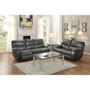 Homelegance Pecos Manual Reclining Leather Match Loveseat 8480GRY-2 IMAGE 5