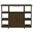 Coaster Furniture Evelio 100439 6-shelf Glass Top Home Bar Wine Cabinet - Walnut IMAGE 6