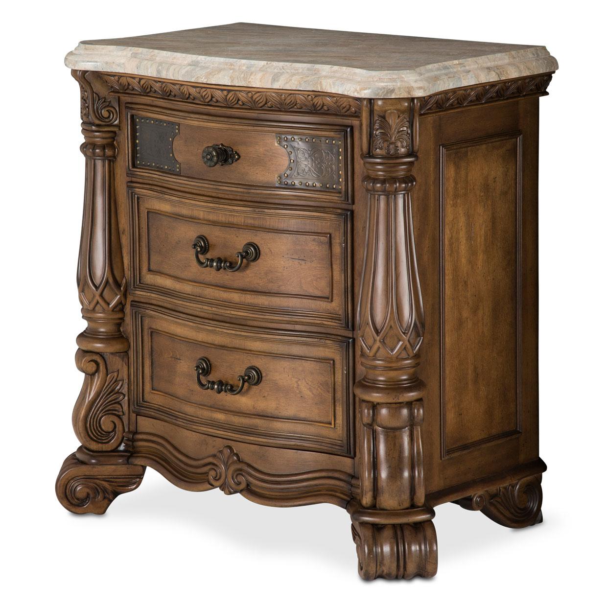 mi*♬︎*.　1113 Michael Amini Eden's Paradise 3-Drawer Nightstand 9055040-211