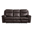 Homelegance Aram Reclining Leather Match Sofa 8206BRW-3 IMAGE 1