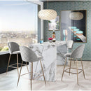 Diamond Sofa Icon Pub Height Dining Table with Faux Marble Top and Pedestal Base ICONBTMA IMAGE 16