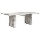 Diamond Sofa Icon Dining Table with Faux Marble Top and Pedestal Base ICONDTMA IMAGE 5