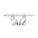 Acme Furniture Finley Dining Table with Glass Top and Pedestal Base 68260 IMAGE 3