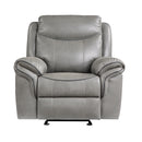 Homelegance Aram Glider Leather Look Recliner 8206GRY-1 IMAGE 1