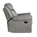 Homelegance Aram Glider Leather Look Recliner 8206GRY-1 IMAGE 3