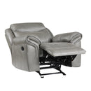 Homelegance Aram Glider Leather Look Recliner 8206GRY-1 IMAGE 5