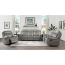 Homelegance Aram Reclining Leather Look Loveseat 8206GRY-2 IMAGE 7