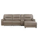 Homelegance LeGrande Power Reclining Fabric 4 pc Sectional 9429TP*4RCLRPWH IMAGE 1