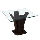 Homelegance Square Daisy Counter Height Dining Table with Glass Top and Pedestal Base 710-36SQ* IMAGE 2