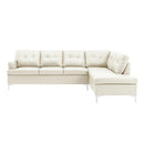 Homelegance Barrington Leather Look 2 pc Sectional 8378WHT* IMAGE 1