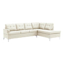 Homelegance Barrington Leather Look 2 pc Sectional 8378WHT* IMAGE 2