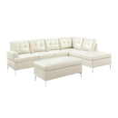Homelegance Barrington Leather Look 3 pc Sectional 8378WHT*3 IMAGE 1