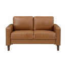 Homelegance Malcolm Stationary Leather Look Loveseat 9203BRW-2 IMAGE 1