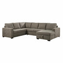 Homelegance Elton Fabric Sleeper Sectional 9206BR*33LRC IMAGE 1