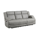 Homelegance Camryn Reclining Fabric Sofa 9207GRY-3 IMAGE 2