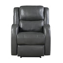 Homelegance Foxcroft Power Leather Look Recliner 9316PUGY-1PW IMAGE 1