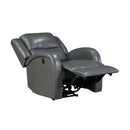 Homelegance Foxcroft Power Leather Look Recliner 9316PUGY-1PW IMAGE 5