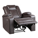 Homelegance Caelan Power Leather Look Recliner 9366DB-1PWH IMAGE 5