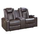 Homelegance Caelan Power Reclining Leather Look Loveseat 9366DB-2PWH IMAGE 2
