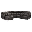 Homelegance Avenue Reclining Leather Match 6 pc Sectional 9469DBR*6LCRR IMAGE 1