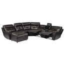 Homelegance Avenue Reclining Leather Match 6 pc Sectional 9469DBR*6LCRR IMAGE 3