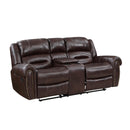 Homelegance Center Hill Reclining Leather Match Loveseat 9668NBR-2 IMAGE 2