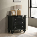 Coaster Furniture Sandy Beach 201322 3-Drawer Nightstand - Black IMAGE 10