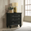 Coaster Furniture Sandy Beach 201322 3-Drawer Nightstand - Black IMAGE 9