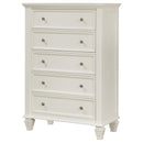 Coaster Furniture Sandy Beach 201305 5-Drawer Bedroom Chest - Cream White IMAGE 3