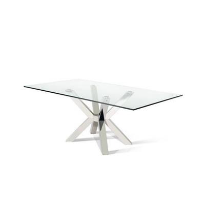 VIG Furniture Modrest Dining Table with Glass Top Modrest VGLEFT155 IMAGE 1