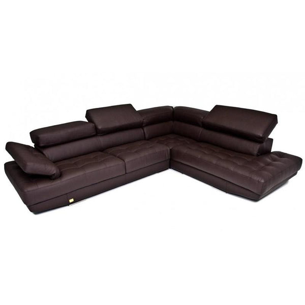 VIG Furniture Principe Leather Sectional Principe Full Italian Sofa - Espresso IMAGE 1