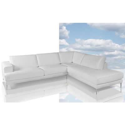 VIG Furniture Mirage Stationary Leather Sofa Mirage Leather Sectional - White IMAGE 1