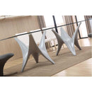 VIG Furniture Modrest Dining Table with Glass Top & Pedestal Base Modrest VGVCT20901 IMAGE 2