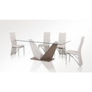 VIG Furniture Modrest Dining Table with Glass Top & Trestle Base Modrest Vertex VGGU983DT-2 IMAGE 2
