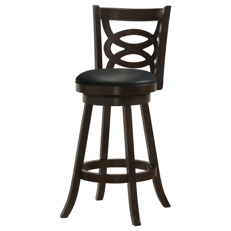 Coaster Furniture Calecita 101930 Wood Swivel Bar Stool - Cappuccino (Set of 2) IMAGE 3