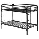 Coaster Furniture Morgan 2256K Metal Twin Over Twin Bunk Bed - Black IMAGE 3