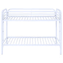 Coaster Furniture Morgan 2256W Metal Twin Over Twin Bunk Bed - White IMAGE 2