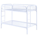 Coaster Furniture Morgan 2256W Metal Twin Over Twin Bunk Bed - White IMAGE 3