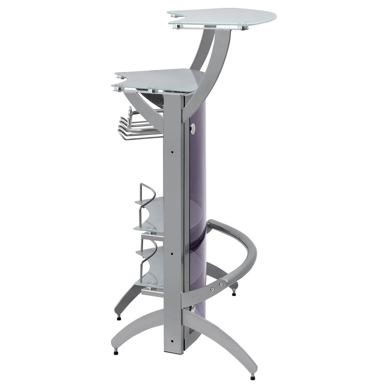 Coaster Furniture Dallas 100135 2-shelf Curved Freestanding Home Bar Cabinet - Silver IMAGE 8