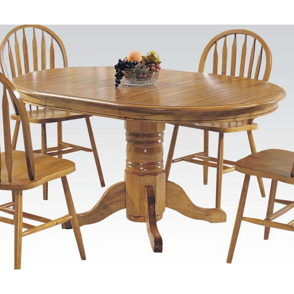 Acme Furniture Oval Nostalgia Dining Table with Pedestal Base 02185AT IMAGE 1