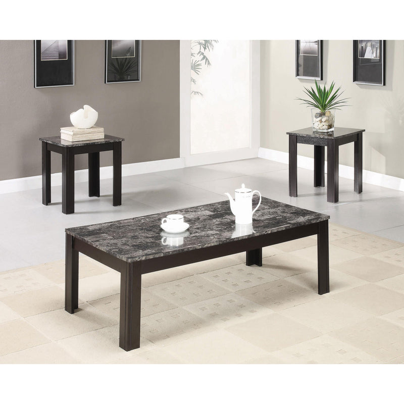Coaster Furniture Rhodes 700375 3-piece Faux Marble Top Coffee Table Set - Grey IMAGE 8