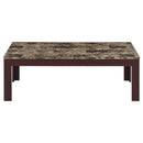 Coaster Furniture Rhodes 700395 3-piece Faux Marble Top Coffee Table Set - Brown IMAGE 3