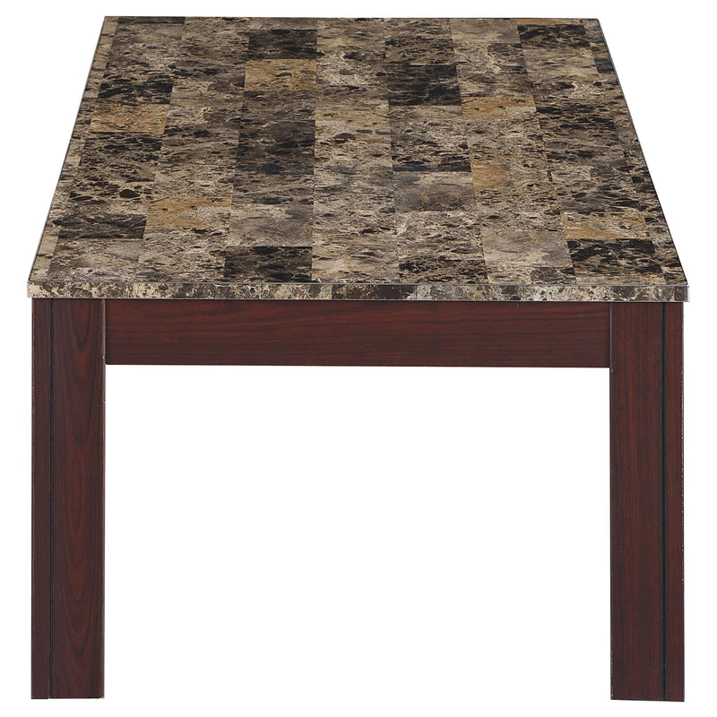 Coaster Furniture Rhodes 700395 3-piece Faux Marble Top Coffee Table Set - Brown IMAGE 4