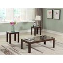 Coaster Furniture Rhodes 700395 3-piece Faux Marble Top Coffee Table Set - Brown IMAGE 8