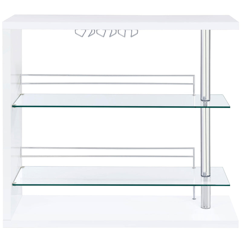 Coaster Furniture Prescott 100167 Rectangular Home Bar Table - White High Gloss IMAGE 5