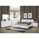 Coaster Furniture Jeremaine 300345KE Upholstered Eastern King Sleigh Bed - White IMAGE 7