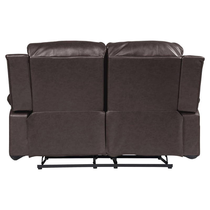 Homelegance Cranley Manual Reclining Leather Match Loveseat 9700BRW-2 IMAGE 5