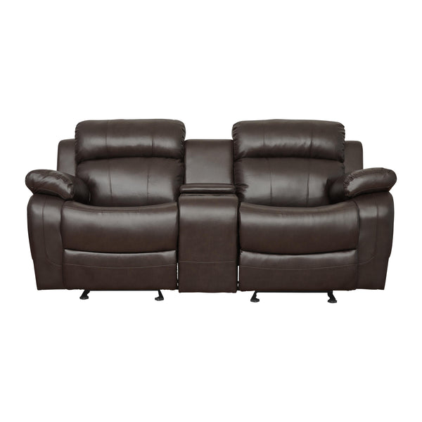 Homelegance Marille Reclining Leather Match Loveseat 9724BRW-2 IMAGE 1