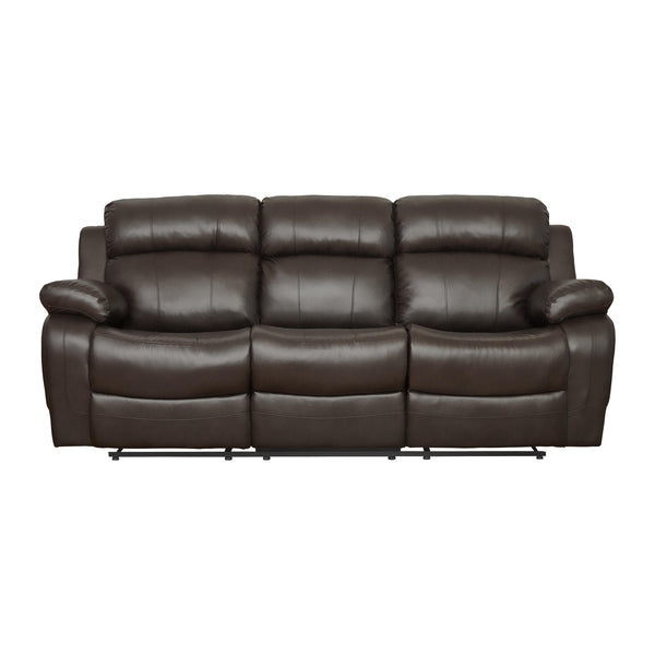 Homelegance Marille Reclining Leather Match Sofa 9724BRW-3 IMAGE 1
